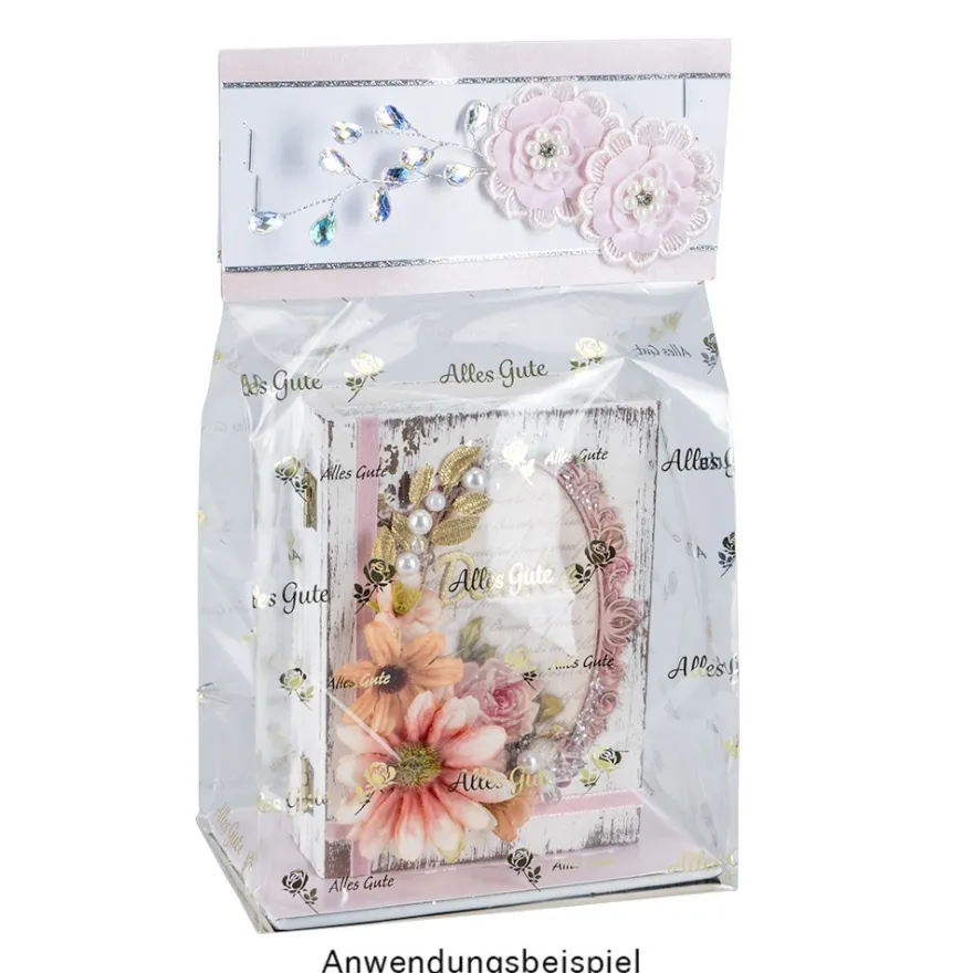 Spitzen-Blüten, mit Perlen, Ø 5cm, rosa, 10 Stück