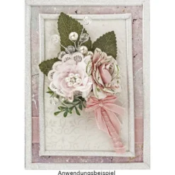 Spitzen-Blüten, mit Perlen, Ø 5cm, rosa, 10 Stück