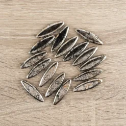 Stabperlen, gesprenkelt, 3,9cm x 1,2cm x 0,5cm, gold-gesprenkelt, 16 Stück