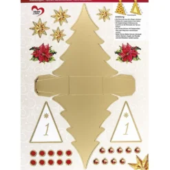 Stanzbogen Adventskalender, Tannen-Geschenkboxen, DIN A4, 24 Stück