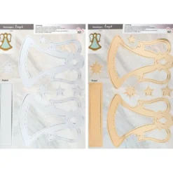 Stanzbogen, DIN A4, 300 g/m², 5 versch. Bogen, Folienveredelung Gold & Silber, 10 Bogen
