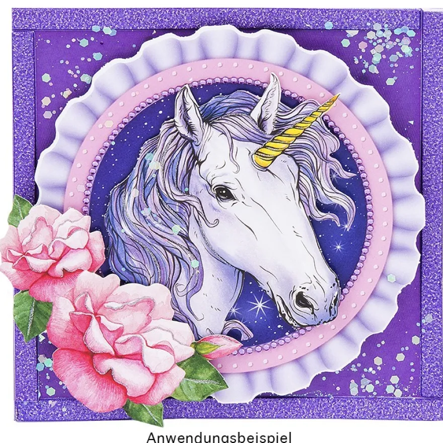 Stanzbogen, Einhorn "Moonlight", DIN A4