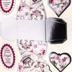 Stanzbogen, Engel-Geschenkboxen, DIN A4, 10 Stück