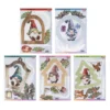 Stanzbogen, Fröhliche Winter-Wichtel, DIN A4, 800g/m², 5 Designs, 5 Bogen