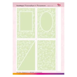 Stanzbogen, Kartenaufleger & Passepartouts 3, DIN A4, Perlmuttveredelung & Prägung, 10 Stück