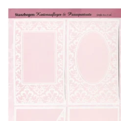 Stanzbogen, Kartenaufleger & Passepartouts 2, DIN A4, Perlmuttveredelung & Prägung, 10 Stück