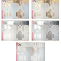 Stanzbogen, Kirche, DIN A4, 300 g/m², Perlmuttpapier, 4 versch. Veredelungen, 10 Bogen
