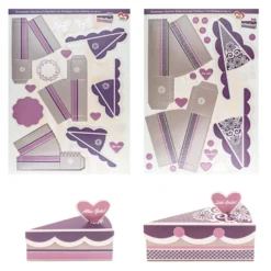 Stanzbogen, Kuchen-Schachteln, Design 1b & 1c, DIN A4, 10 Stück