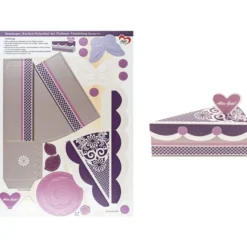 Stanzbogen, Kuchen-Schachteln, Design 1a, DIN A4, 12 Stück