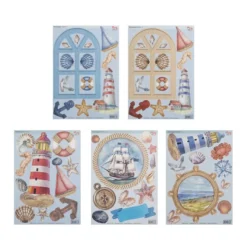 Stanzbogen, Maritim, DIN A4, 800g/m², 5 Designs, 5 Bogen