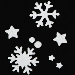 Stanzbogen, Moosgummi, Eiswelt, selbstklebend, DIN A4, weiß mit Glitzer, 2 Bogen