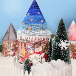 Stanzbogen, Moosgummi, Eiswelt, selbstklebend, DIN A4, weiß mit Glitzer, 2 Bogen