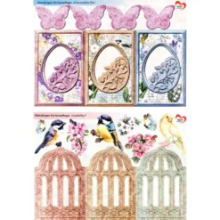 Stanzbogen, Ornamentale Eier & Vogelkäfige, DIN A4, 10 Stück