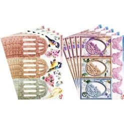 Stanzbogen, Ornamentale Eier & Vogelkäfige, DIN A4, 10 Stück
