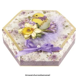 Stanzbogen, Sechseck-Schachteln Ostern, DIN A4, 10 verschiedene Designs, 10 Stück