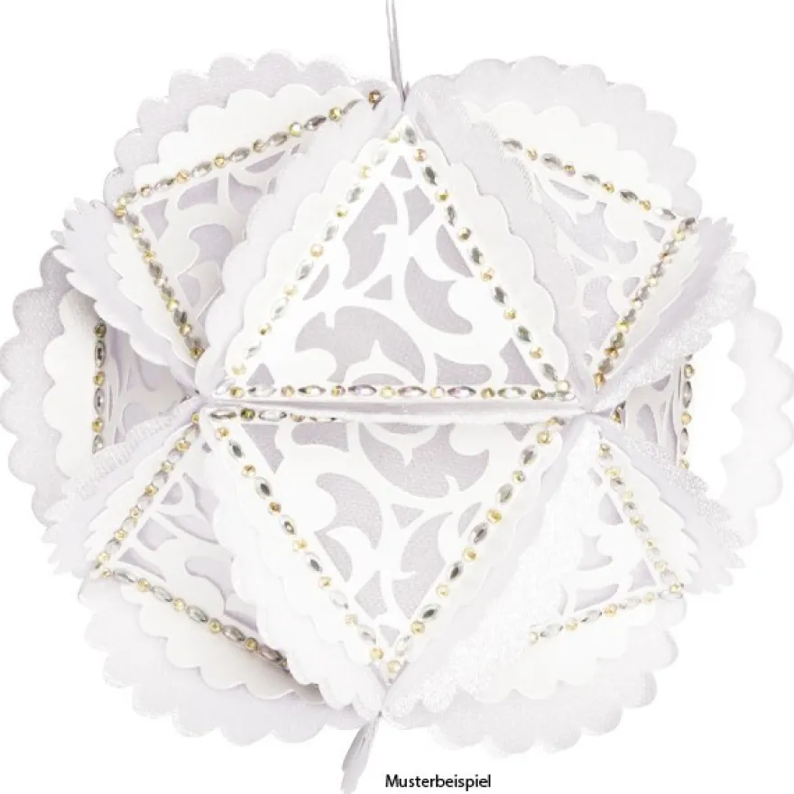 Stanz-Ornament mit Wellenkontur, perlmutt, Ø7,3 cm, 100 Stück