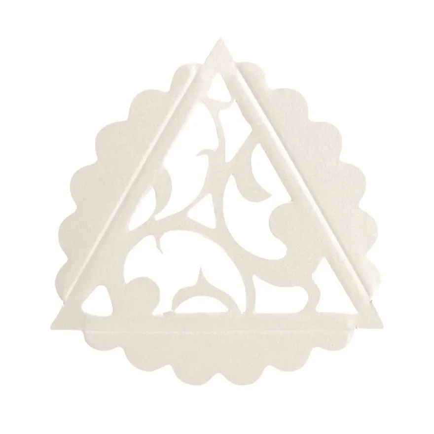 Stanz-Ornament mit Wellenkontur, perlmutt, Ø7,3 cm, 100 Stück