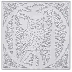 Stanzschablone, Eule im Wald, 14cm x 14cm, 1 Stück