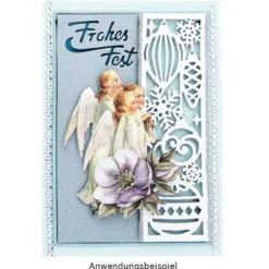 Stanzschablone, Frohes Fest 4, 14,5cm x 9,5cm