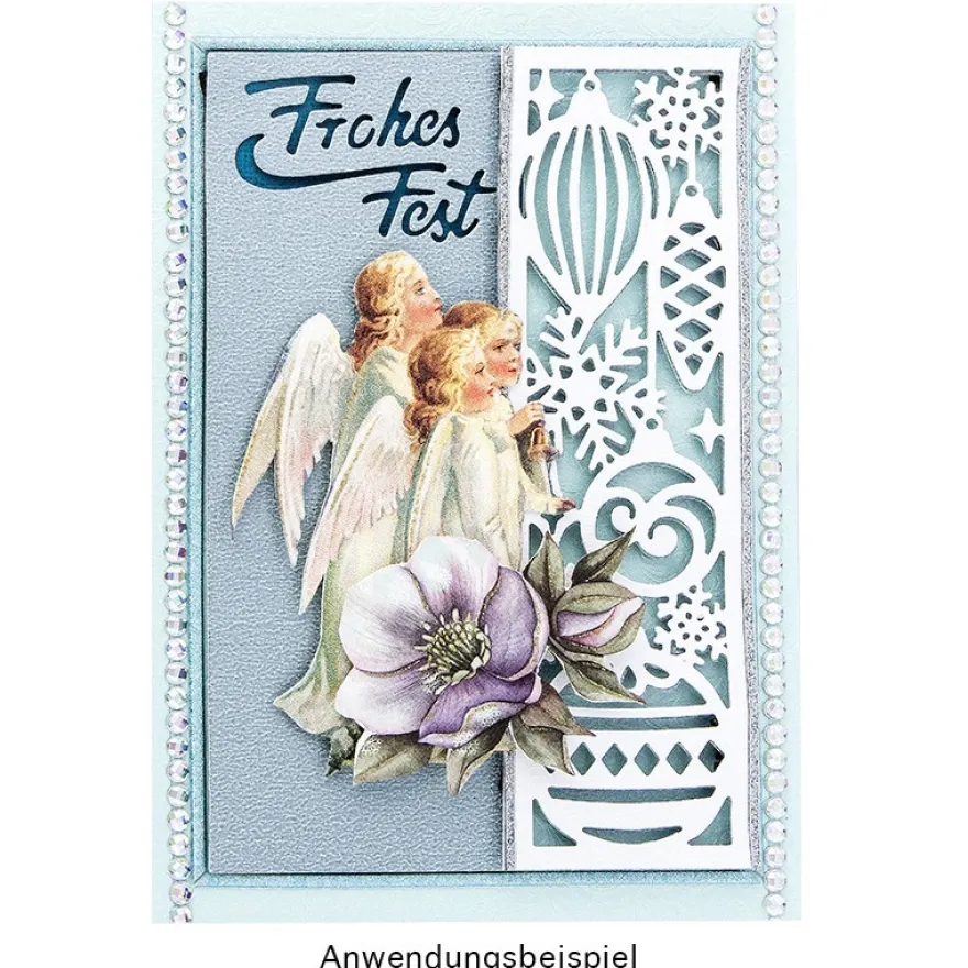 Stanzschablone, Frohes Fest 4, 14,5cm x 9,5cm