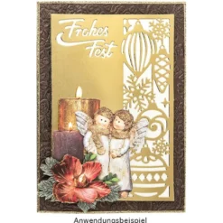 Stanzschablone, Frohes Fest 4, 14,5cm x 9,5cm