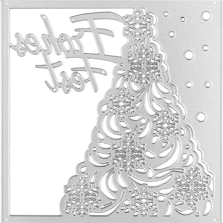 Stanzschablone, Frohes Fest 2, 14cm x 14cm, passend für gängige Stanzmaschinen
