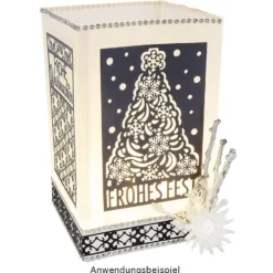 Stanzschablone, Frohes Fest, 9,4cm x 14,4cm