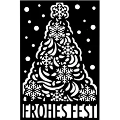 Stanzschablone, Frohes Fest, 9,4cm x 14,4cm