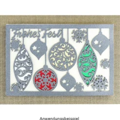 Stanzschablone, Frohes Fest 3, 9,5cm x 14,5cm