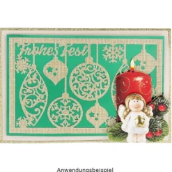 Stanzschablone, Frohes Fest 3, 9,5cm x 14,5cm