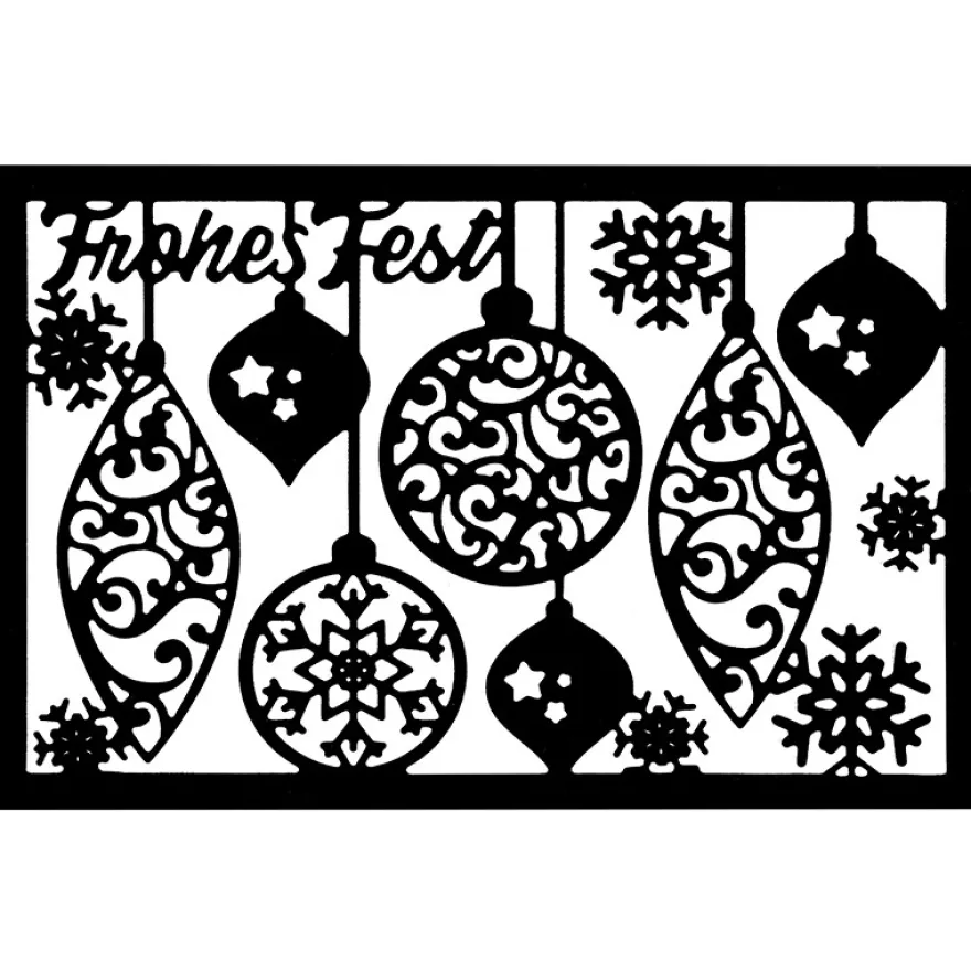 Stanzschablone, Frohes Fest 3, 9,5cm x 14,5cm