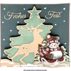 Stanzschablone, Frohes Fest 5, 14cm x 14cm