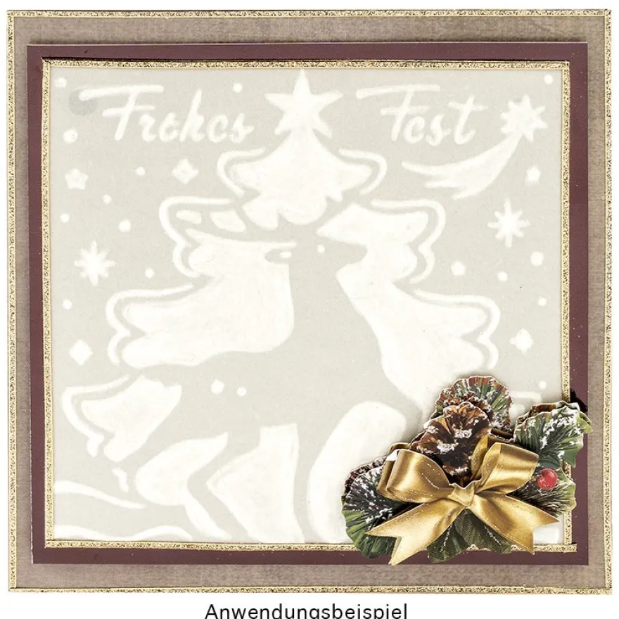 Stanzschablone, Frohes Fest 5, 14cm x 14cm