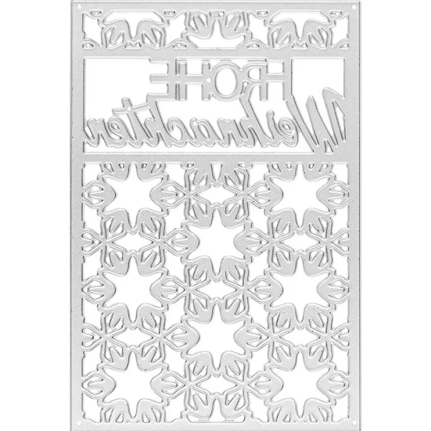 Stanzschablone, Frohe Weihnachten 2, 9,4cm x 14,4cm
