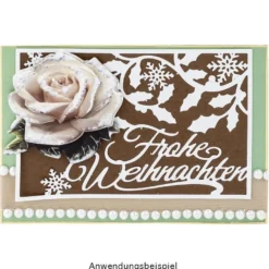 Stanzschablone, Frohe Weihnachten, 9,4cm x 14,4cm, passend für gängige Stanzmaschinen