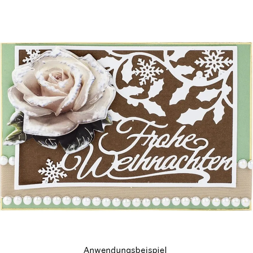 Stanzschablone, Frohe Weihnachten, 9,4cm x 14,4cm, passend für gängige Stanzmaschinen