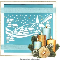 Stanzschablone, Frohe Weihnachten 3, 14cm x 14cm, passend für gängige Stanzmaschinen