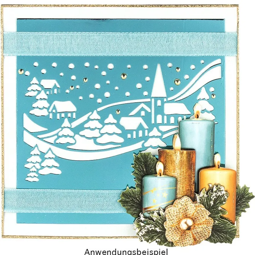 Stanzschablone, Frohe Weihnachten 3, 14cm x 14cm, passend für gängige Stanzmaschinen