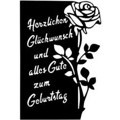 Stanzschablone, Geburtstagswünsche, 10cm x 14,5cm
