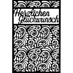 Stanzschablone, Herzlichen Glückwunsch, 9,4cm x 14,4cm