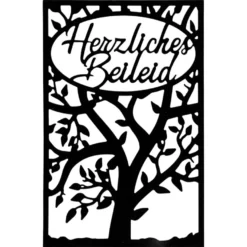 Stanzschablone, Herzliches Beileid, 9,5cm x 14,5cm