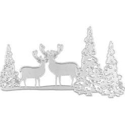 Stanzschablone, Hirsche im Wald, 14,7cm x 7,9cm