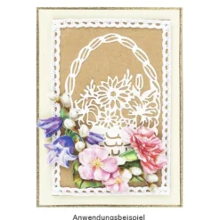 Stanzschablonen, Blumenkörbchen & Blumenstrauß, 4 Stück
