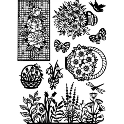 Stanzschablonen, Blumenwelt, 10 Stück