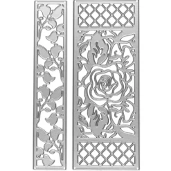 Stanzschablonen, Bordüren 1, 1: 13,4cm x 2,6cm, 2: 13,4cm x 5,7cm, 2 Stück
