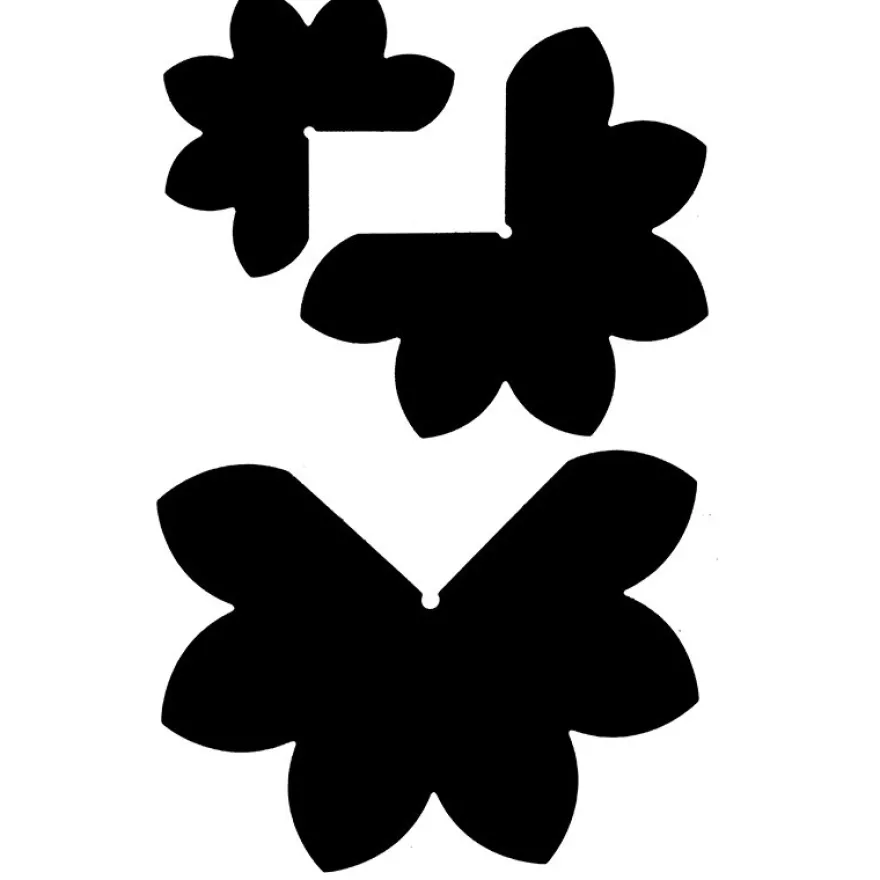 Stanzschablonen, 3-D Blüten, 3 Stück
