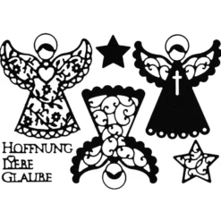 Stanzschablonen, Engelchen, 6 Stück