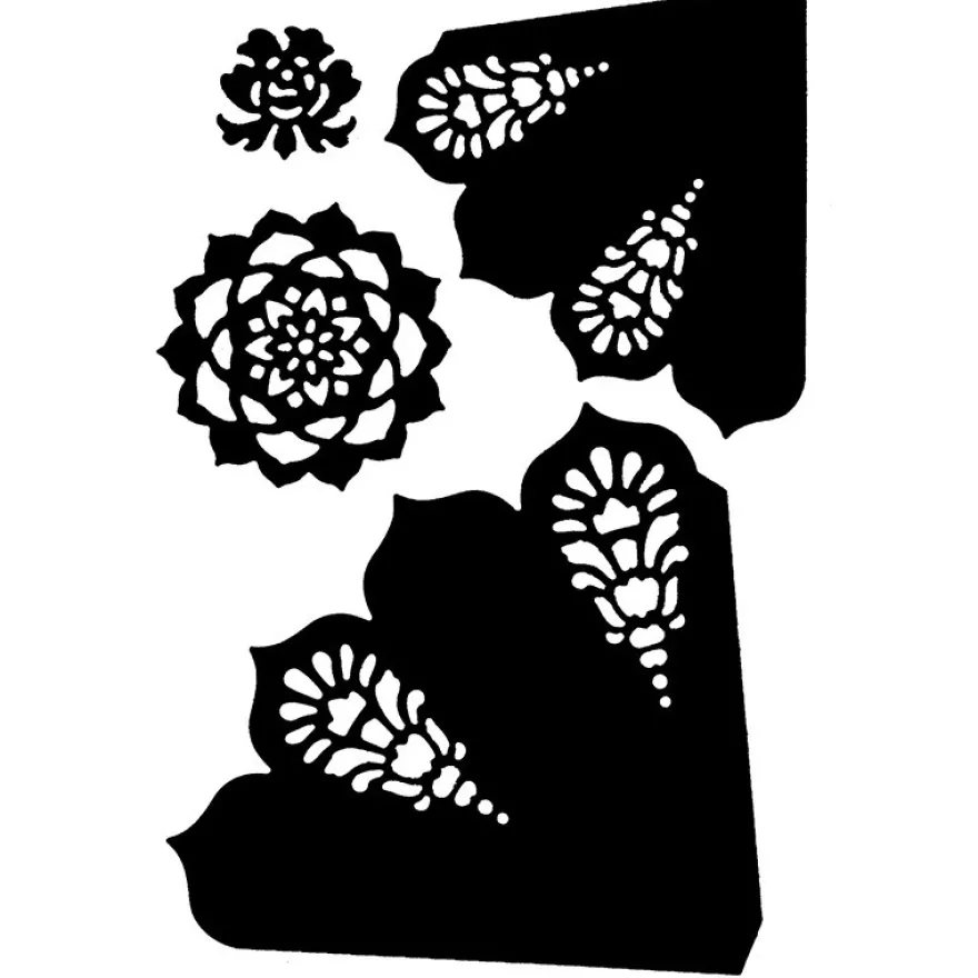 Stanzschablonen, Faltblumen, 4 Stück