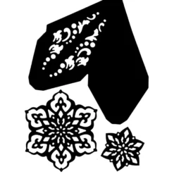 Stanzschablonen, Faltstern & Eiskristalle, 17,5cm x 19,5cm, 3 Stück