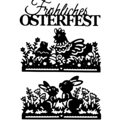 Stanzschablonen, Fröhliches Osterfest, 3 Stück